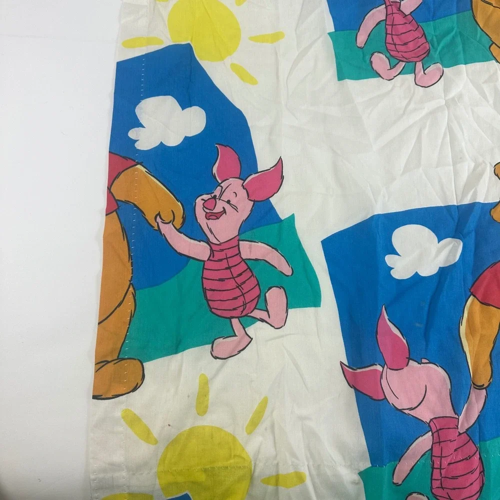 Disney Winnie‎ the Pooh Piglet 64x40 Twin Flat Bed Sheet Vintage Cotton